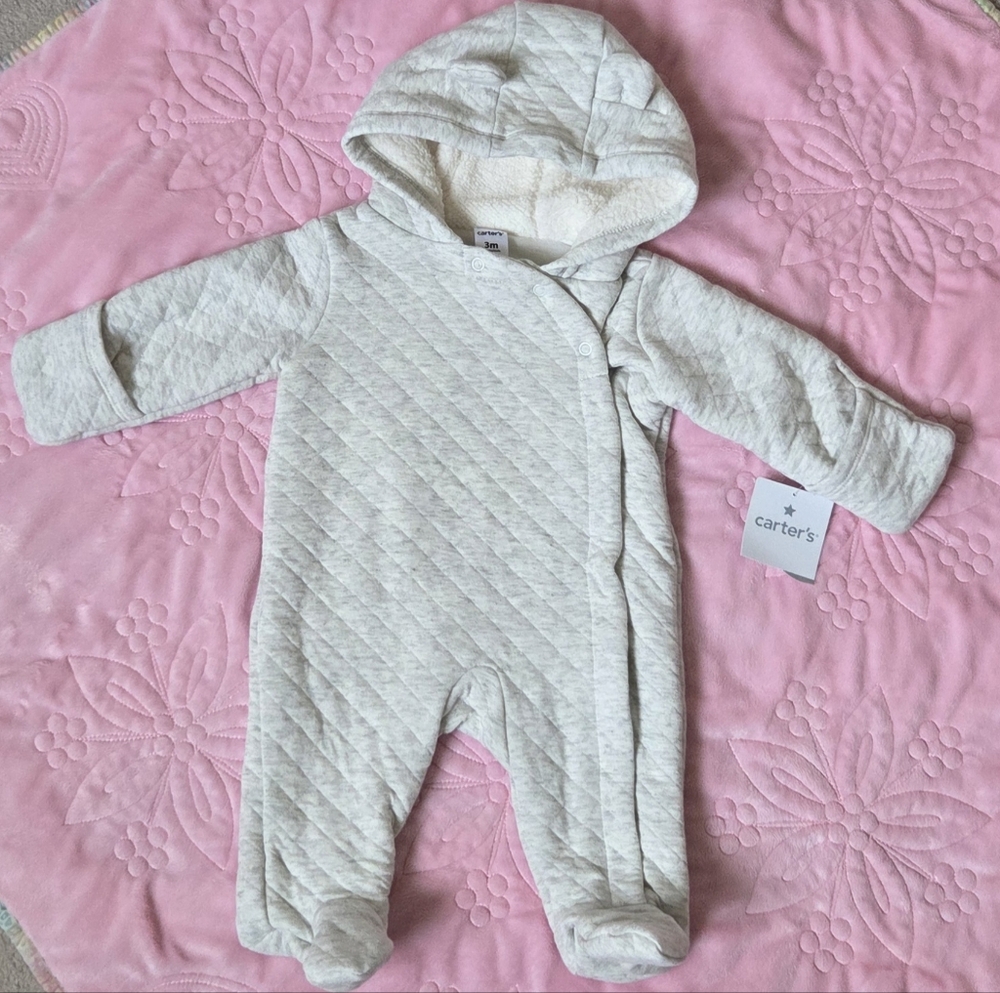 Carter's Light Gray Quilted Footie